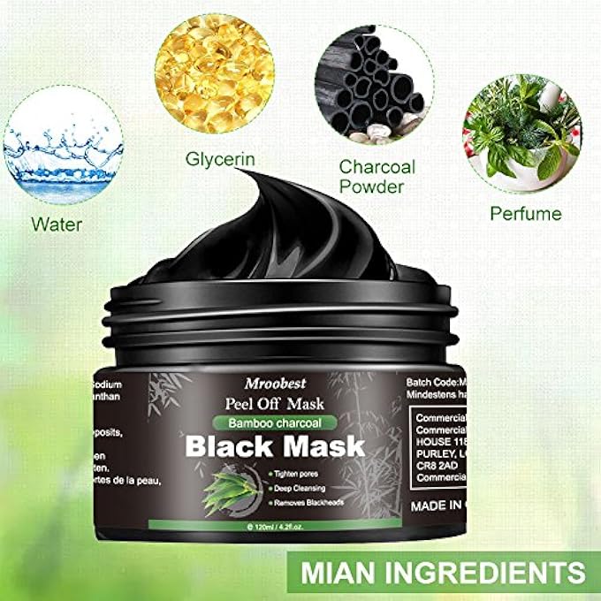 Mroobest BLACKHEAD REMOVER MASK, PEEL OFF MASK, CHARCOAL OF MASK, DEEP CLEANSING FACIAL MASK WITH ACTIVATED CARBON, PURIFYING, DEEP SKIN CLEAN PURIFYING ACNE - Image 3